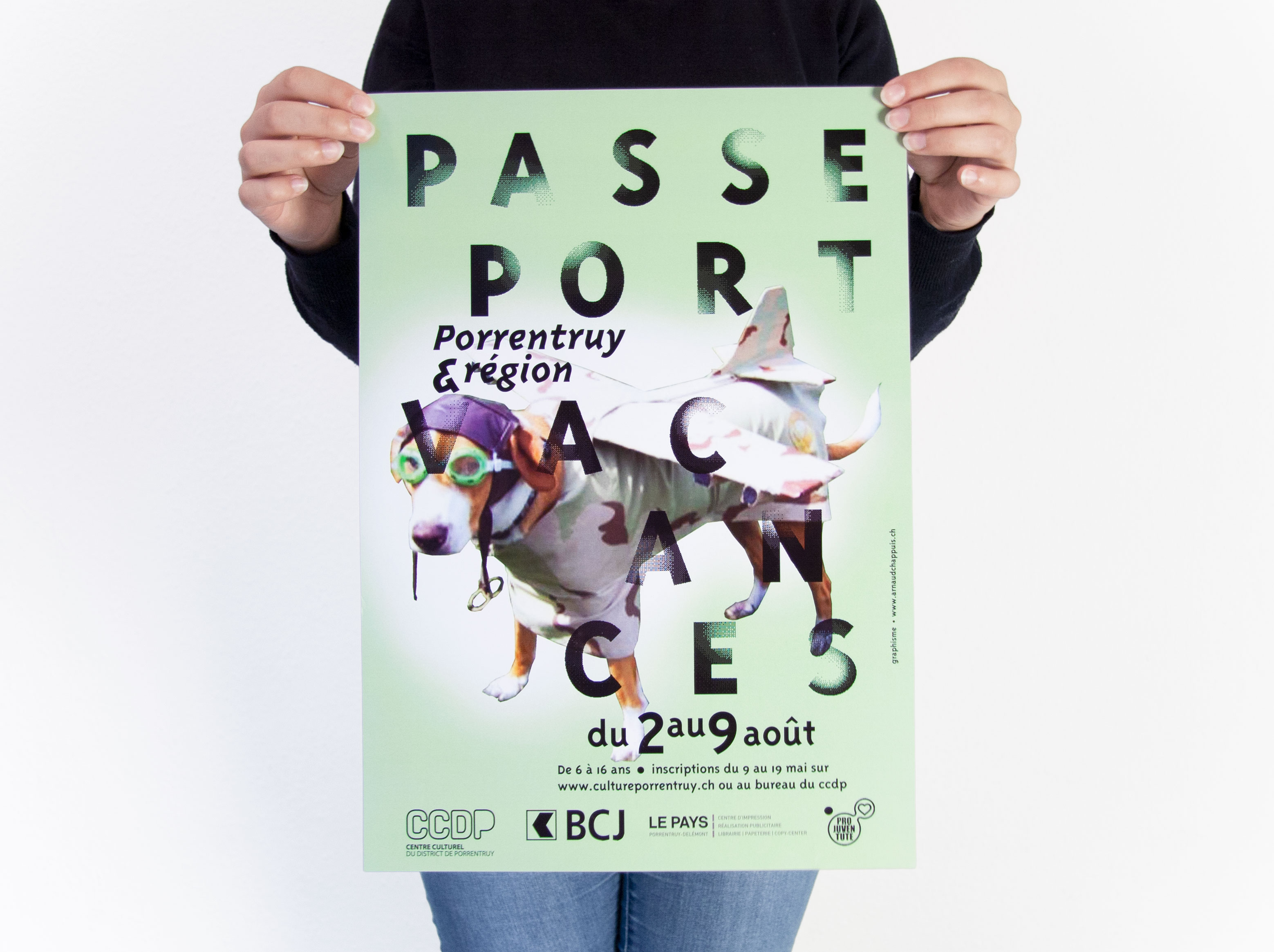 passeport-vacances Porrentruy - 2016 - 2017 - chiens aviateurs - centre culturel du district de Porrentruy - ccdp - graphisme arnaud chappuis